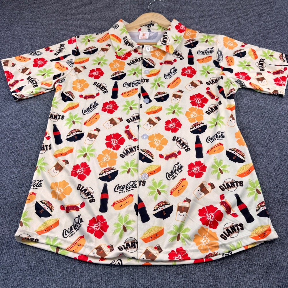 San Francisco Giants Coca-Cola Shirt Mens Medium Multi Excellent Aloha Print